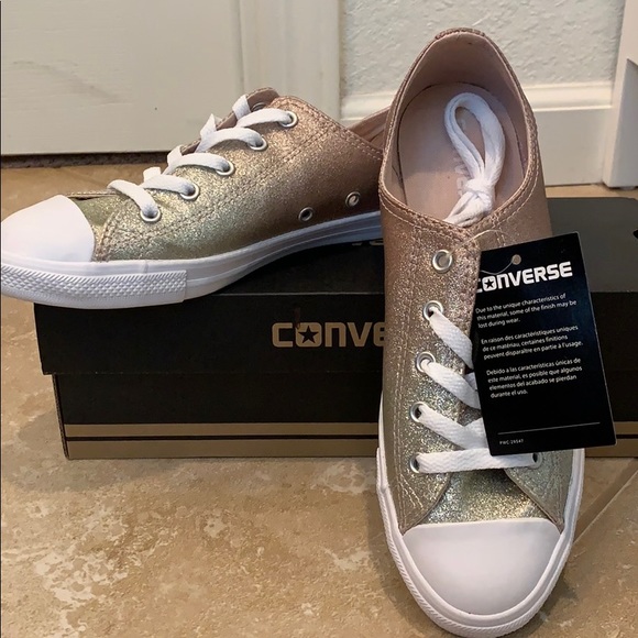 champagne glitter converse